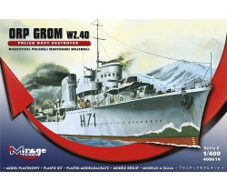 Model of polish destroyer ORP Grom made by Mirage Hobby 400612