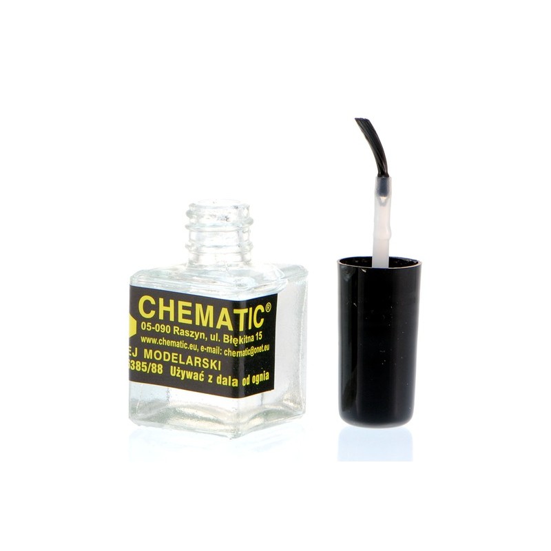 Glue with application brush 10ml - Chematic CHEM001