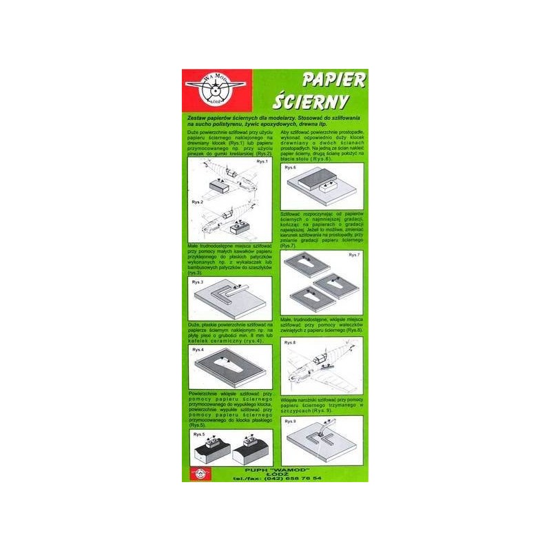 Set of 6 fine-grained sandpapers