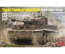 Tank Tiger I late with figure - battel of Villers-Bocage