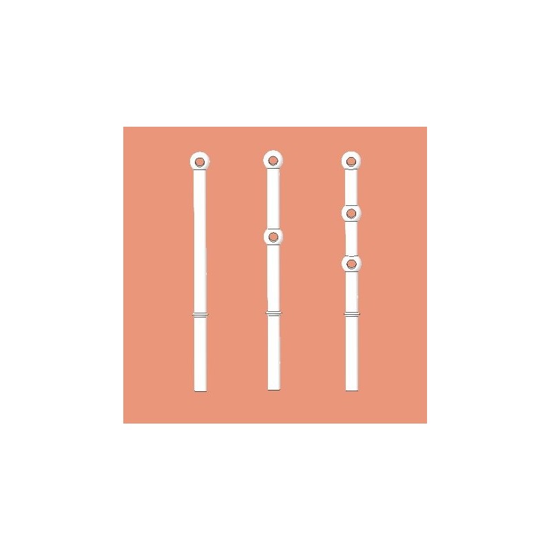 Słupek relingu 15mm 4 otwory