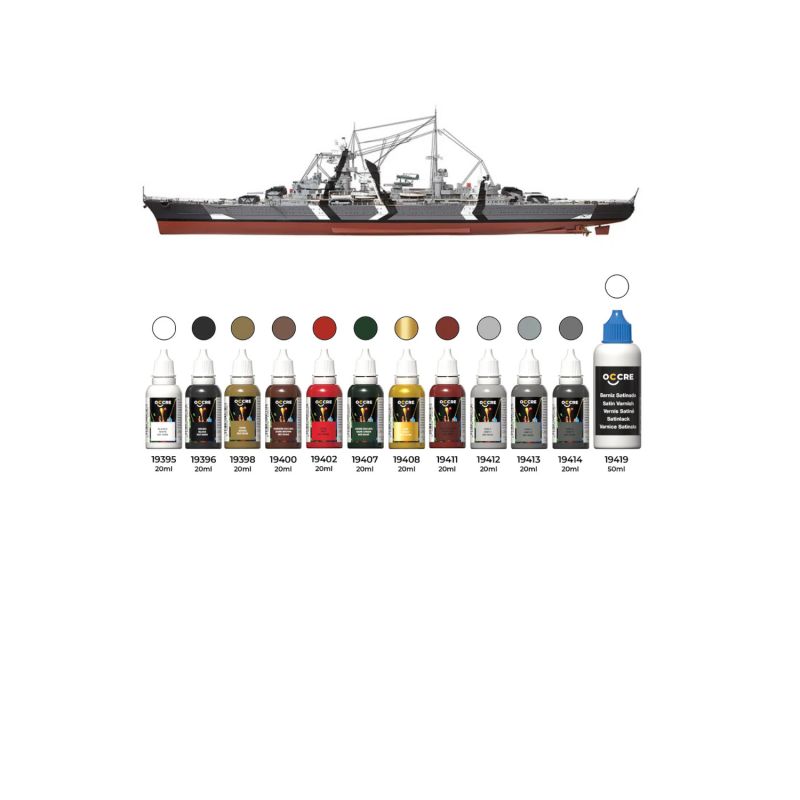Zestaw farb i bejc do modelu Prinz Eugen - OcCre 90506