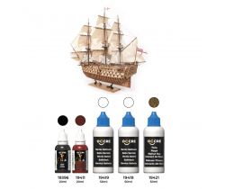 Zestaw farb i bejc do modelu HMS Victory firmy OcCre 90562