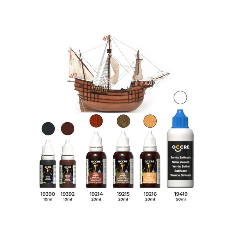 Zestaw farb i bejc do modelu Santa Maria - OcCre 90560