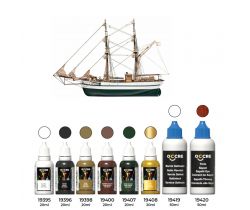 Zestaw farb i bejc do modelu żaglowca Aurora firmy OcCre 90518