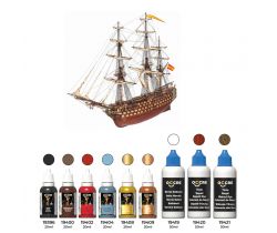 Zestaw farb i bejc do modelu Santísima Trinidad firmy OcCre 90529