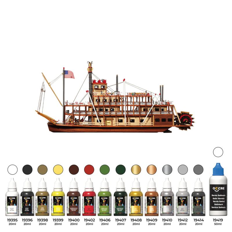 Zestaw farb i bejc do modelu Mississippi - OcCre 90523