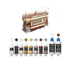 Zestaw farb i bejc do modelu tramwaju z Londynu firmy OcCre 90536