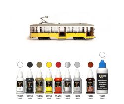 Zestaw farb i bejc do tramwaju z Mediolanu firmy OcCre 90565