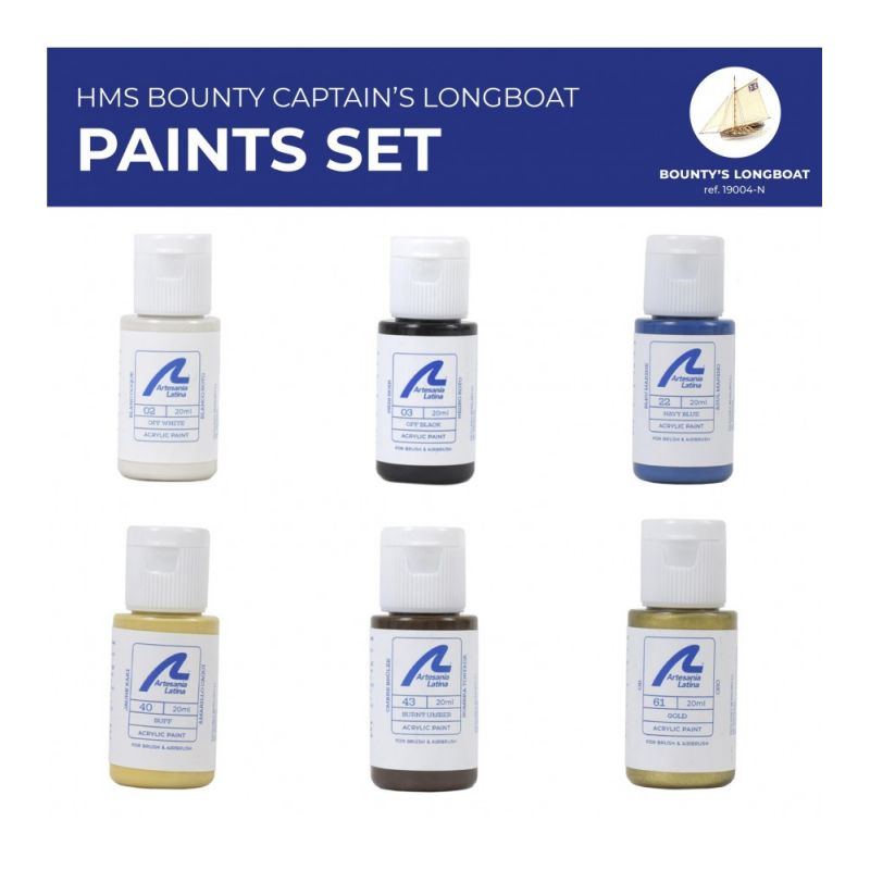 Paints set for HMS Bounty Jolly Boat - Artesania Latina 277PACK26