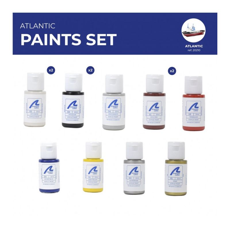 Paints set for Atlantic - Artesania Latina 277PACK28