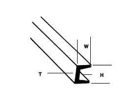 Ceownik 6,4mm x 4,6mm x 610mm - Plastruct 90585