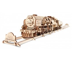 Drewniany model mechaniczny lokomotywy firmy Ugears 70058